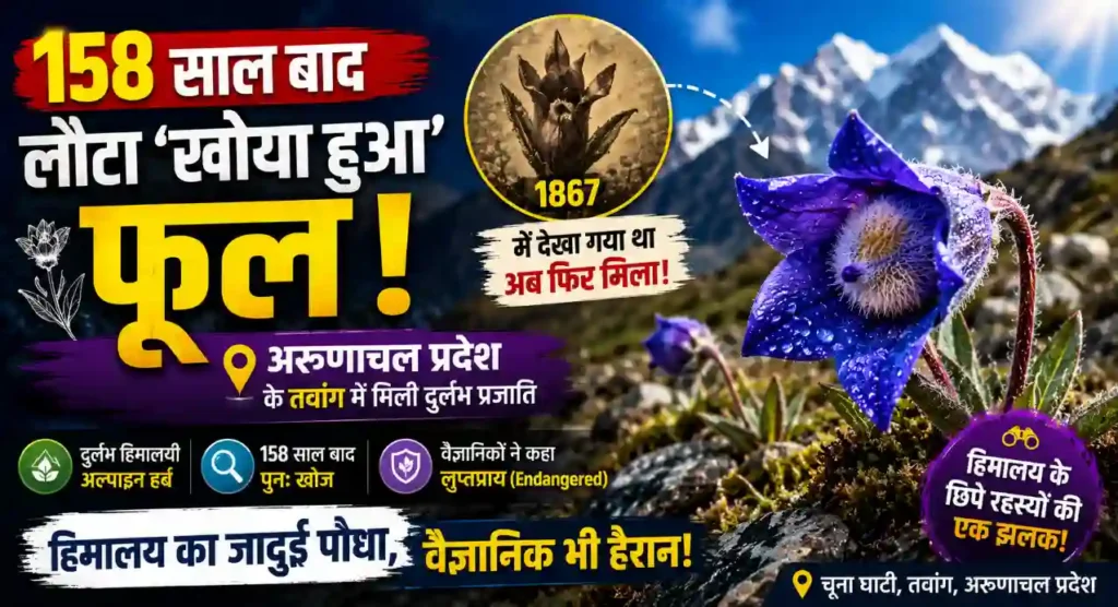 वैज्ञानिक हैरान! 158 साल बाद मिला हिमालय का ‘गायब’ फूल, अरुणाचल में मचा बवाल - gkpapa_himalayan-rare-flower-cyanathus